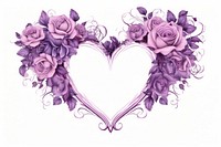 Vintage frame purple roses art illustrated graphics.