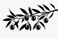 Olive silhouette produce stencil.