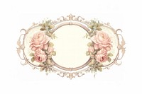 Vintage frame white roses oval accessories accessory.