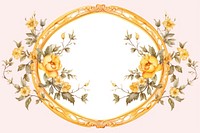 Vintage frame yellow botanical oval accessories accessory.