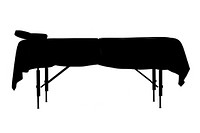 Massage Table silhouette furniture cushion.