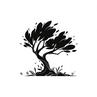 Paperbark Tree illustrated silhouette stencil.