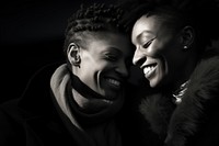 Black lesbian couple with big smile photography accessories accessory.