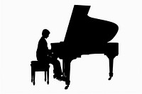 Player piano silhouette recreation performer.