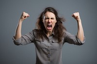 Woman face shouting person.