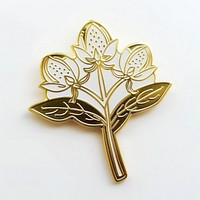 Showy Beardtongue flower shape pin badge accessories accessory jewelry.