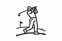 Golf player icon acrobatic dynamite weaponry.
