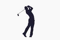 Golf player silhouette golf clothing footwear.
