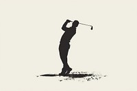 Golfer silhouette golf outdoors clothing.