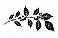 Coffee branch icon plant silhouette graphics.