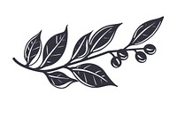 Coffee branch icon plant graphics stencil.