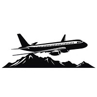 Airplane silhouette transportation aircraft airliner.