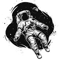 Astronaut in space tattoo flat illustration illustrated astronomy clothing.
