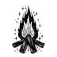 Bonfire tattoo flat illustration bonfire stencil flame.