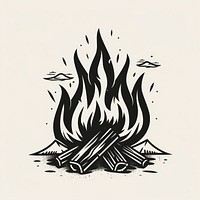 Bonfire tattoo flat illustration stencil animal flame.