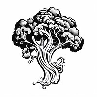 Broccoli tattoo flat illustration illustrated drawing produce.