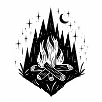 Campfire tattoo flat illustration logo dynamite weaponry.