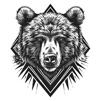 Grizzly bear tattoo flat illustration wildlife person animal.