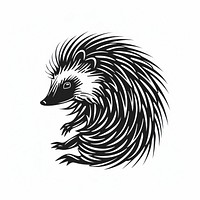 Hedgehog tattoo flat illustration animal mammal bird.