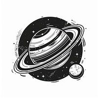 Jupiter tattoo flat illustration astronomy universe planet.