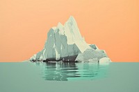 Retro collage of iceberg outdoors scenery nature.