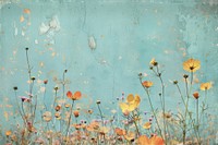 Retro collage of meadow flower in winter art asteraceae painting.
