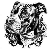 Pitbull tattoo flat illustration illustrated drawing person.