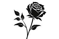 Rose silhouette art blossom stencil.