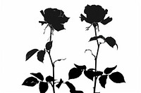 Rose silhouette stencil blossom flower.