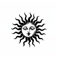 Sun tattoo flat illustration logo stencil symbol.