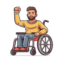 Man in wheelchair furniture machine device.
