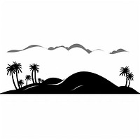 Desert silhouette clip art illustrated grassland arecaceae.