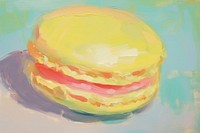 Oil painting illustration of a macaron confectionery sweets person.
