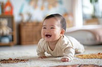 Crawling baby indoors happy person human.