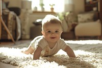 Crawling baby indoors photo photography furniture.