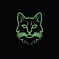 Line neon of cat icon light logo.