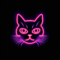 Line neon of cat icon astronomy outdoors purple.