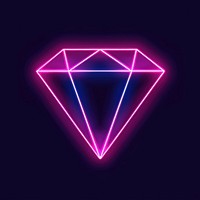 Line neon of diamond icon astronomy lighting triangle.