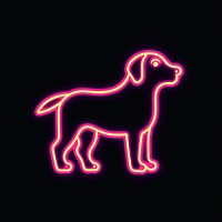 Line neon of dog icon light.