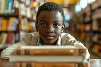Black boy Students library student publication.