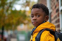Black little boy Students portrait photo photography.