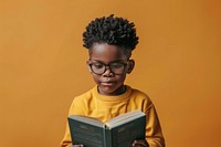Black little boy Students reading book publication.