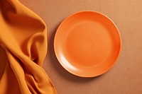 Orange plate flat lay mockup psd