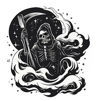 A grim reaper illustrated drawing sketch.