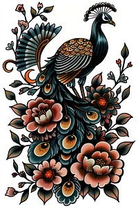 An elegant peacock graphics pattern bonfire.