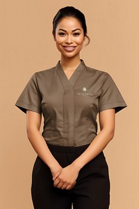 Women's masseuse uniform blouse mockup psd