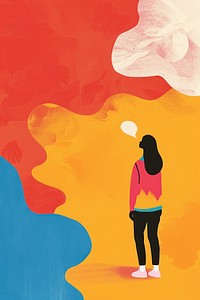 Mental health person painting graphics.