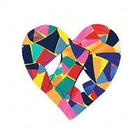 Multi colored broken heart collage.