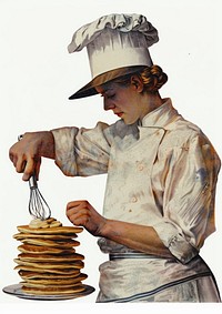 A kitchen person pancake man hat.