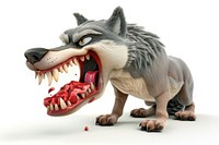 Wolf eating dinosaur reptile animal.